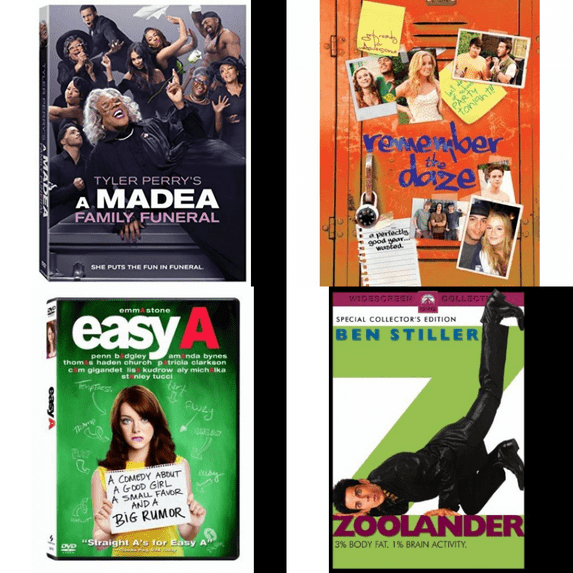 Comedy 4 Pack DVD Bundle: A Madea Family Funeral, Remember the Daze, Easy A, Zoolander