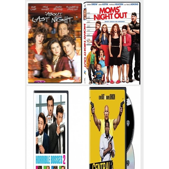Comedy 4 Pack DVD Bundle: About Last Night, Moms Night Out, Horrible Bosses 2, Central Intelligence