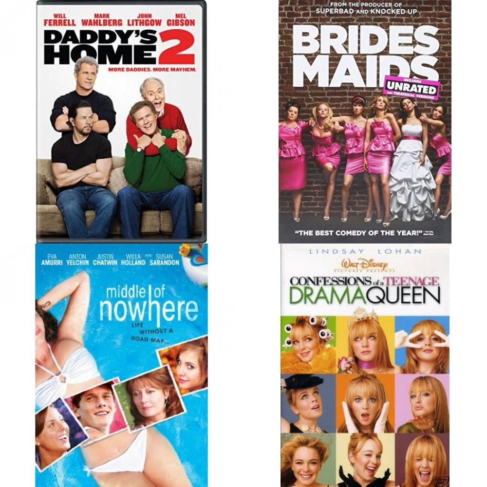 Comedy 4 Pack DVD Bundle: Daddy's Home 2 : Bridesmaids : Middle of Nowhere  : Confessions Of A Teenage Drama Queen - Walmart.com, image size:1000x1000