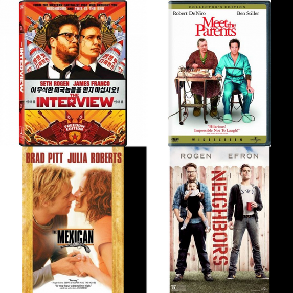 Comedy 4 Pack DVD Bundle: The Interview, Meet the Parents, The Mexican, Neighbors