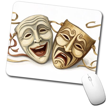 Comedy And Tragedy Theater Drama Masks Mouse Pad Low Profile Gaming Mat
