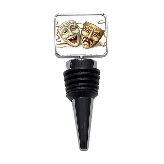 Comedy And Tragedy Theater Drama Masks Wine Bottle Stopper Cap Plug