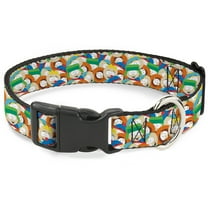 Comedy Central Pet Collar, Dog Collar Plastic Buckle, South Park Boys Expressions Stacked, 7 to 8.5 Inches 0.5 Inch Wide