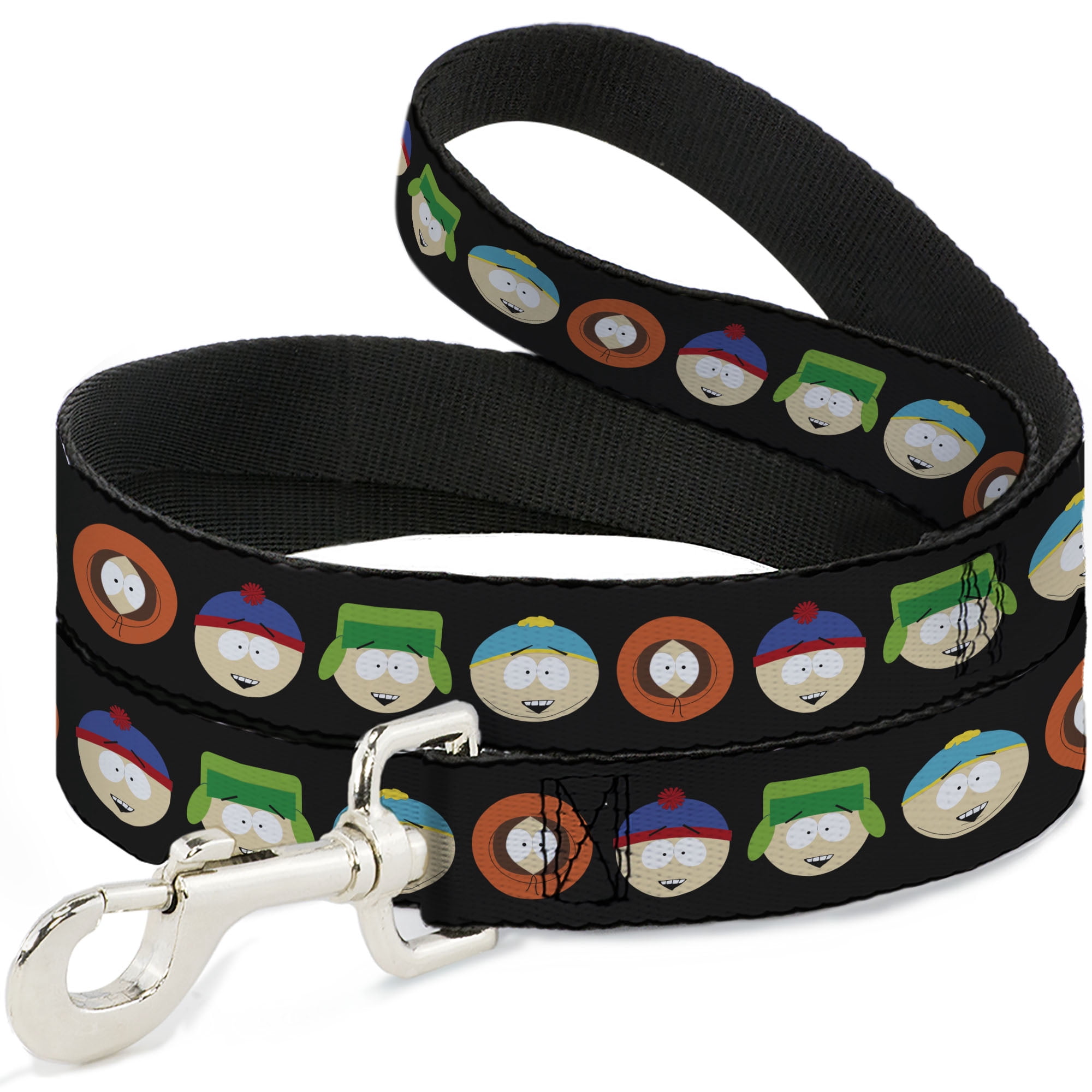 Comedy Central Pet Leash, Dog Leash, South Park Boys Face Repeat Black, 6 Feet Long 1.0 Inch Wide