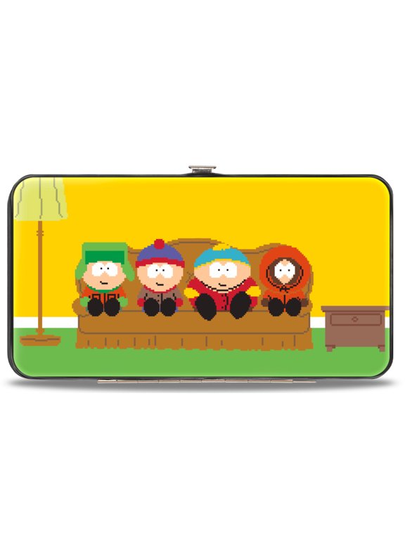 Comedy Central Wallet, Hinged, South Park Boys 8 Bit Couch Pose Yellow, Vegan Leather