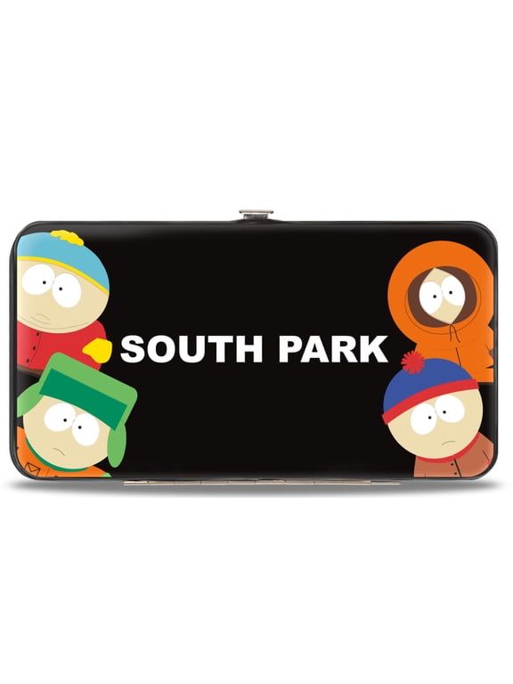 Comedy Central Wallet, Hinged, South Park Boys Peeking Pose and Logo Stacked Multi Color, Vegan Leather