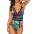 thumbnail image 1 of Comedy Invader Zim Women's Swimwear Strap One Piece Backless Tummy Control V Neck Swimsuit Summer Beach Vacation Bathing Suit, 1 of 7