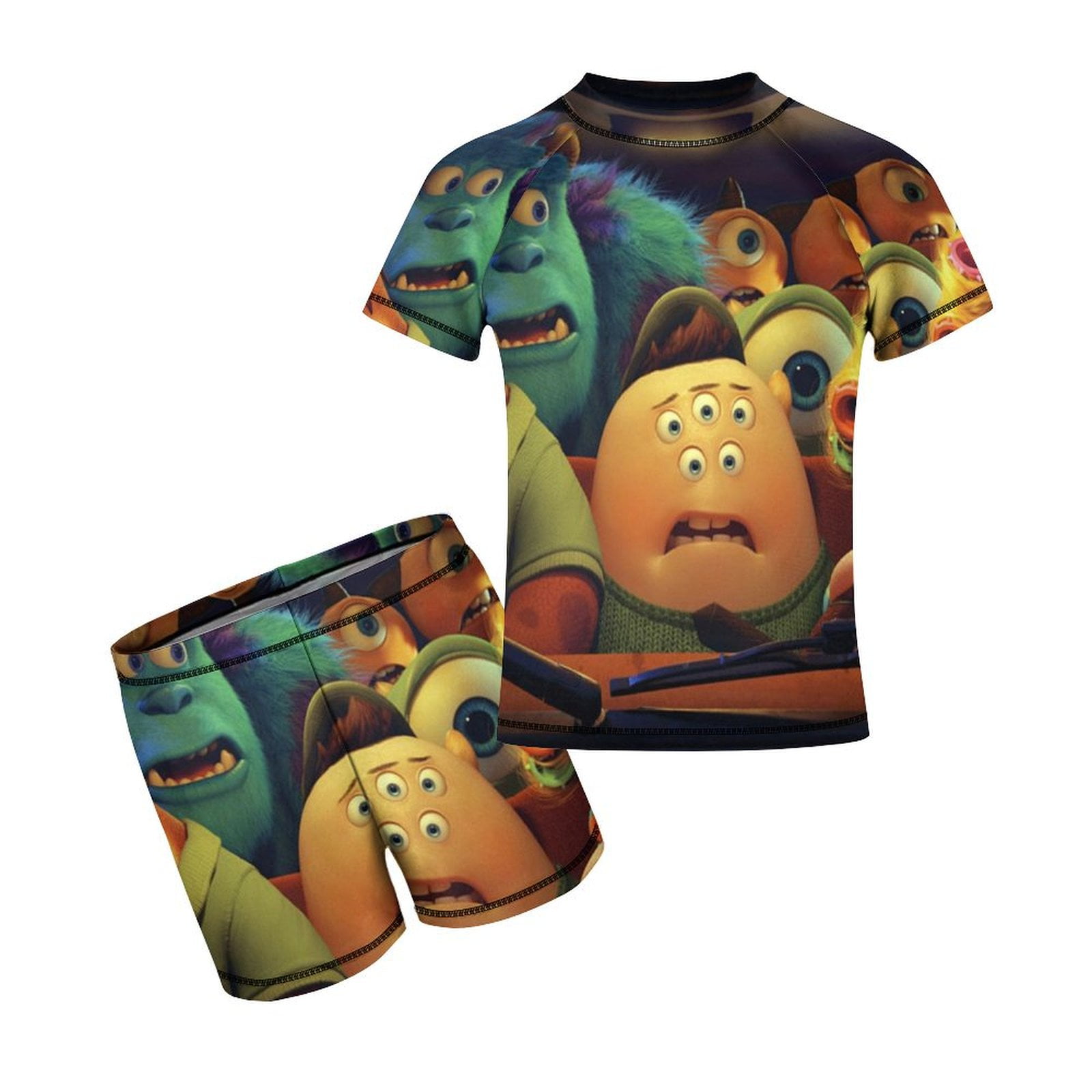 Comedy Monsters University Boy's Swimsuit Short Sleeve T Shirt Swim