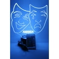 thumbnail image 1 of Comedy Tragedy Theater Masks Light Up Night Light Lamp LED Free Engraved Custom Name Personalized Table Lamp, with Remote, 16 Different Color Options, Dimmer, It's Wow, Great Gift, 1 of 10