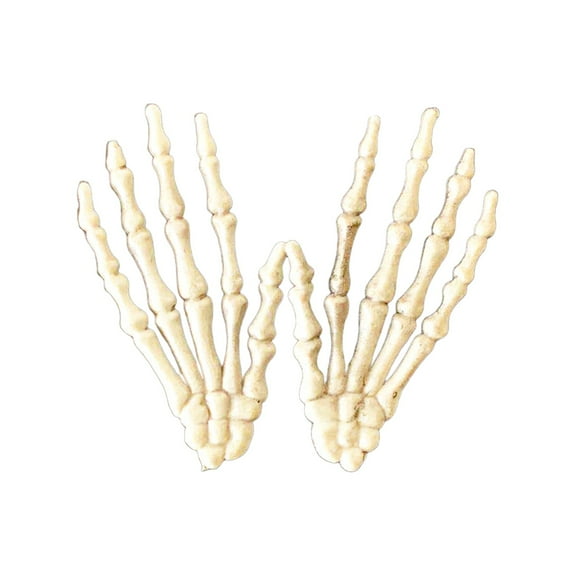 Comefolife 1 Pairs Halloween Skeleton Hands Plastic Hand Skeleton Model for Halloween Decoration Terror Scary Props