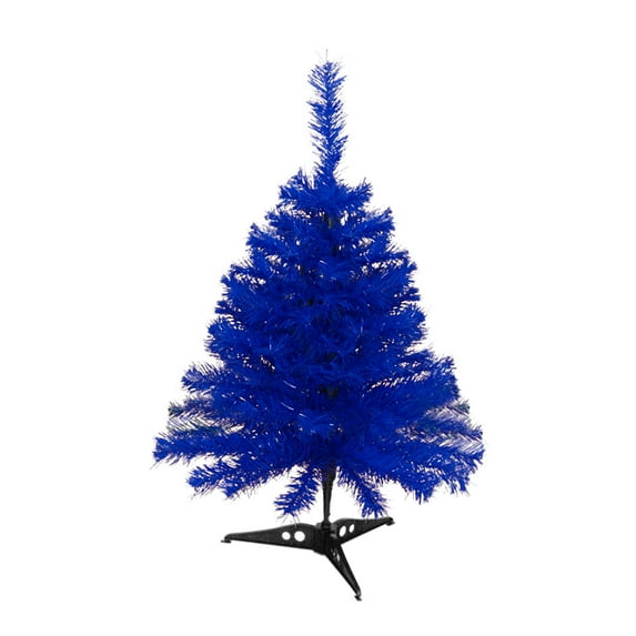 Comefolife 11.8in Artificial Holiday Small Mini Christmas Tree for Tabletop, Home, Office, Indoor and Outdoor Holiday Decoration, Easy Foldable Base (Blue)