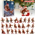 thumbnail image 1 of Comefolife 2025 Monkey Christmas Advent Calendar, 24-Day Christmas Countdown Calendar 2D Acrylic Monkey Pendants Set, Countdown to Christmas with Hanging Ornaments for Xmas Tree Decor (E), 1 of 9