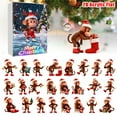 thumbnail image 1 of Comefolife 2025 Monkey Christmas Advent Calendar, 24-Day Christmas Countdown Calendar 2D Acrylic Monkey Pendants Set, Countdown to Christmas with Hanging Ornaments for Xmas Tree Decor (D), 1 of 9