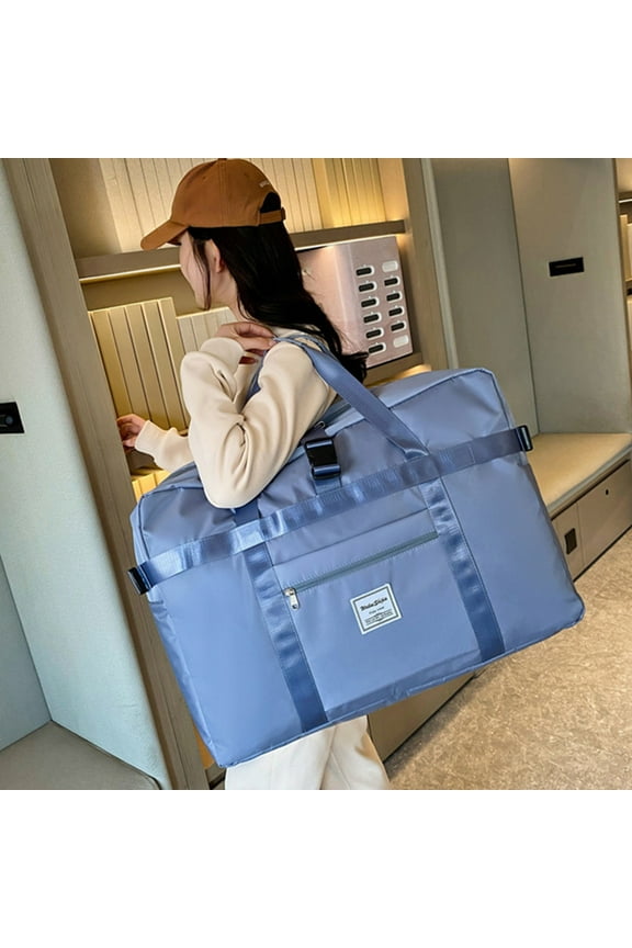 24" Weekender Bags for Women,Travel Duffle Bags Carry on Gym Tote Bag, Overnight Bag with Wet Dry Pocket/Front Phone Pocket/Trolley Sleeve Pocket for Travel, Airline Approved,Blue