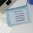 thumbnail image 1 of Loyerfyivos A4 Mesh Zipper Pouch Bags, Zipper File Document Holder Waterproof Plastic Mesh Zipper File Bag Clear Zipper Bags for School Office Cosmetics & Travel Board Game Storage, Blue, 1 of 8