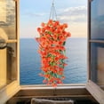 thumbnail image 1 of Comefolife Artificial Hanging Flowers, Hanging Baskets Artificial Flowers, Plastic Fake Hanging Baskets, Lifelike Flower Plant Garland, Artificial Flowers for Decoration (Orange, 75cm), 1 of 10