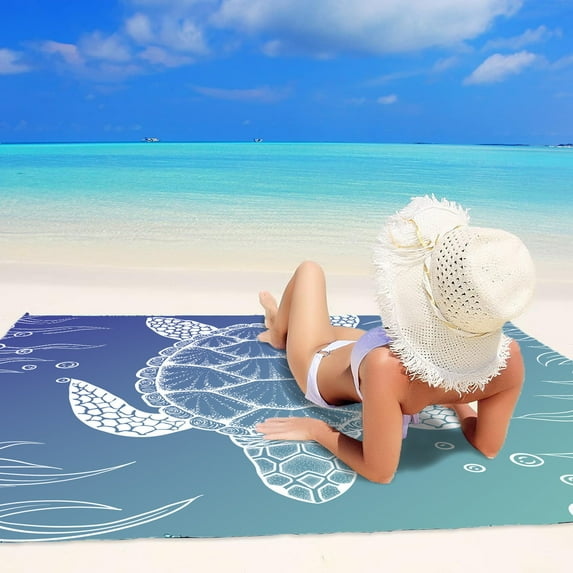 Comefolife Beach Blanket, Waterproof Sandproof Beach Mat Oversized 82.67"*78.74" for 4-6 Adults, Lightweight Picnic Blanket, Portable Picnic Mat for Outdoor Travel Camping Hiking