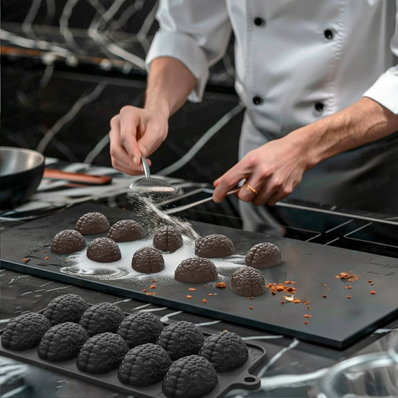 Comefolife Brain Heart Silicone Molds, 10 Cavity Human Brain Chocolate Molds, Brain Cake Mold 3D Organ Shapes Muffin Molds Cupcake Mold for Chocolate Candy Handmade Soap Candle