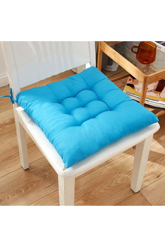 Chair Cushion, Chair Cushions for Dining Chairs, Chair Pads and Mat with Ties for Indoor Kitchen Seat and Desk (1 Count - 15.75×15.81 in, sky blue)
