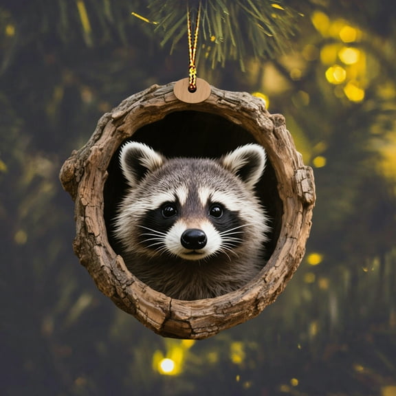 Comefolife Christmas Forest Animal Decorations, Animal Christmas Ornament,3D Flat Acrylic Forest Animal Decoration, Forest Animal Decoration, Acrylic Hanging Woodland Pendant (J)