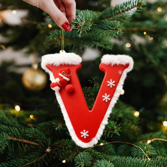 Comefolife Christmas Ornaments Letter, Alphabet Ornaments for Christmas Tree Hanging Ornament, Funny Ornaments, Large Letters Christmas Ornaments 2026 (V)