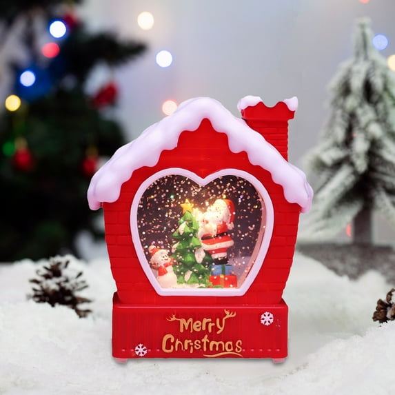 Comefolife Christmas Snow Globe, Lighted Christmas Lantern, Light up Snow Globe Christmas with Music, Santa Claus Scene Snow Globe Lantern Indoor Home Decor, 5.1" Christmas Glitter Snow Globes