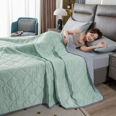 Comefolife Cooling Comforter Queen Size, Double-Sided Cool Tech Comforter, Soft Cooling Comforter for Hot Sleepers, Breathable & Lightweight Comforter Queen Duvet Insert(Mint Green,39*60IN)