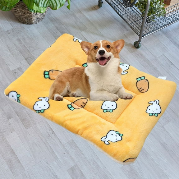 Comefolife Dog Crate Bed Pad – Reversible Fleece Mat for Small, Medium, Large Dogs – Soft & Washable Anti-Slip Dog Bed Mat for Cages and Kennels – Comfortable, Durable Sleeping Pad for Dogs