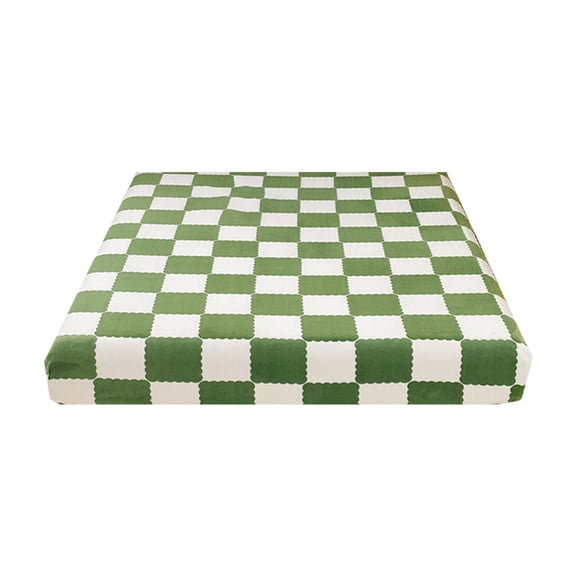 Comefolife Fitted Bed Sheets Softest Quality Microfiber, 11" Checkered Grid Plaid Checkerboard Deep Pocket Sheets with Wrinkle and Fade Resistant, Long Lasting Sheet Only, Green
