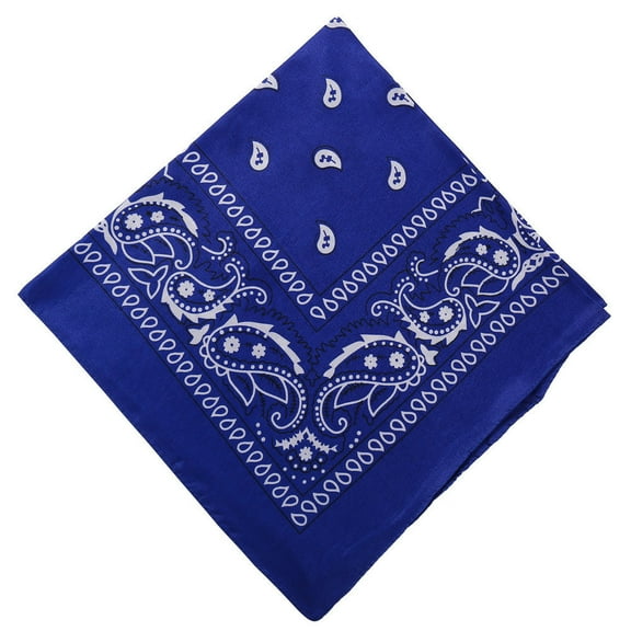 Comefolife Floral Pattern Head Scarf for Women Male Square Turbans Head Scarf Colorful Head Wrap (Dark Blue)