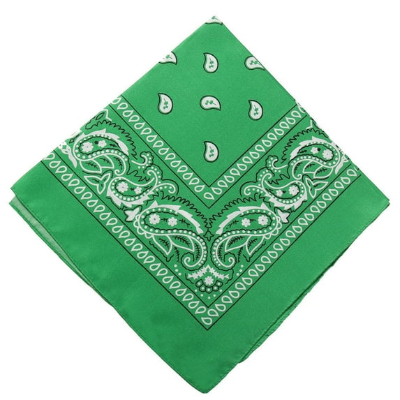 Comefolife Floral Pattern Head Scarf for Women Male Square Turbans Head Scarf Colorful Head Wrap (Green)