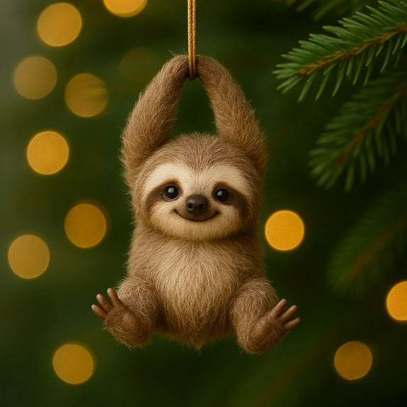 Comefolife Forest Animal Ornaments, Forest Sloth-shaped Christmas Ornaments, Woodland Creature Decor, Xmas Decorations for Hanging on Christmas Trees, Fireplaces, Doors and Outdoor