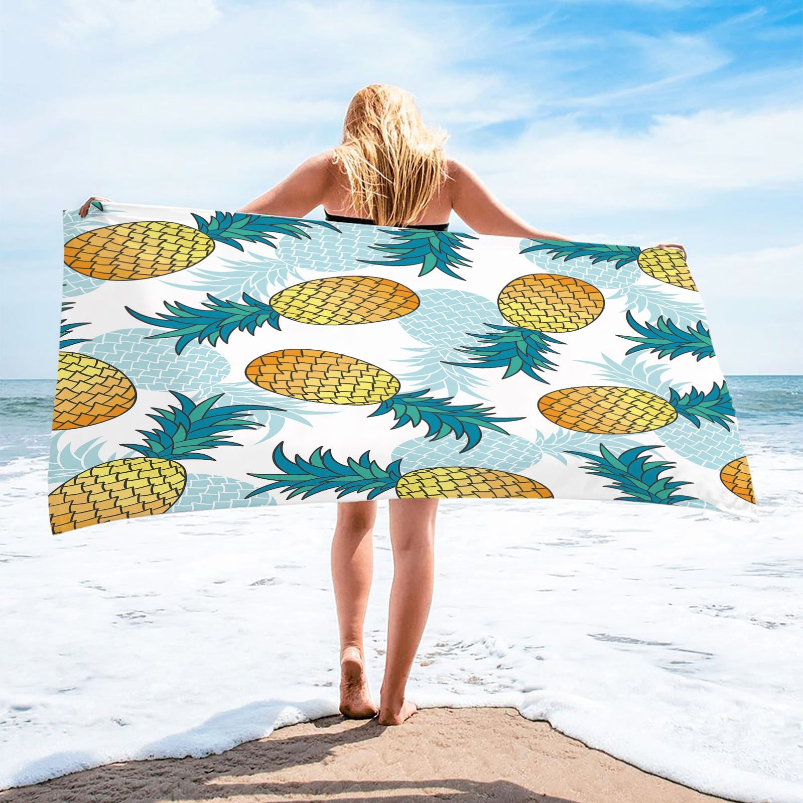 Boho Flowers Microfiber Beach Towel - Oversized Quick Dry Towel For Pool, Beach, Travel (27.5x55 In Or 31.5x63 In)