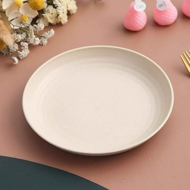 Comefolife Plastic Plates Reusable 6 Inch Unbreakable Deep Dessert Dinner Plates BPA free and Eco-Friendly Dishwasher and Microwave Safe Round Dinnerware Plates Household Fruit Snack Plat Snack