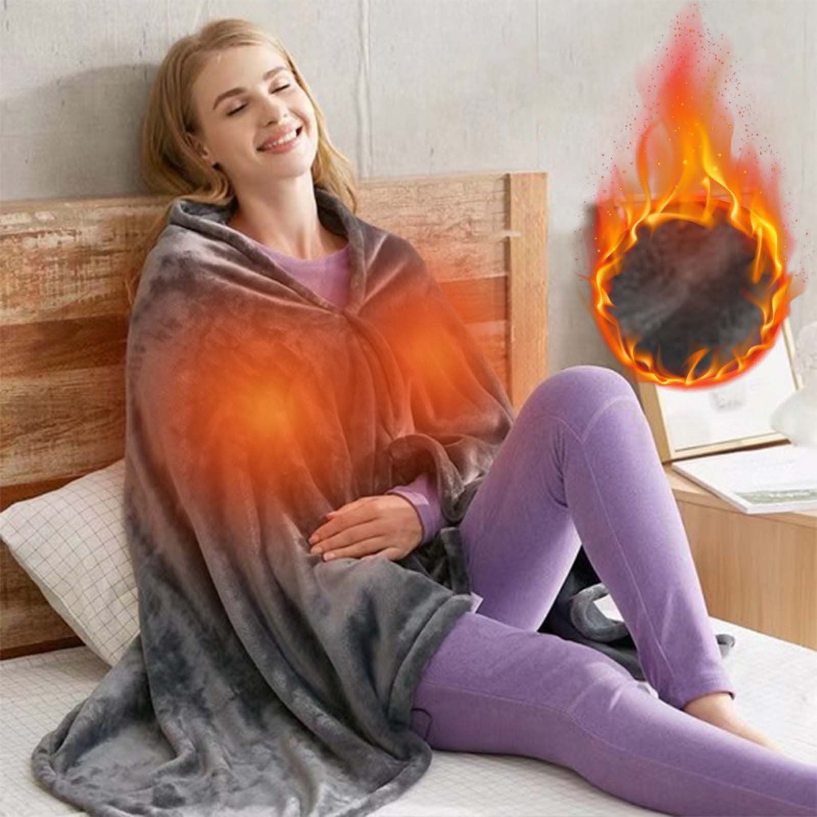 Comefolife Portable Heated Blanket Shawl Wrap for Women, USB Electric Blanket, 15-Second Rapid Heating Women's Wearable Electric Blanket Shawl, Three Temperature Settings