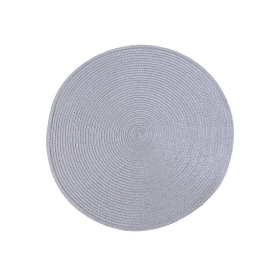 Comefolife Round Braided Placemats, Washable Heat Resistant Cotton Polyester Circle Place Mats for Kitchen Dining Table, 7 inch- A