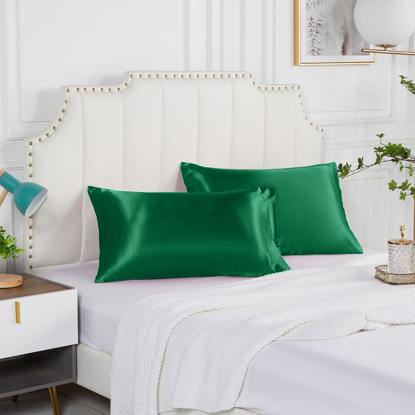 Comefolife Satin Pillowcase for Hair and Skin Similar to Silk Pillow Cases 2 Pack, Satin