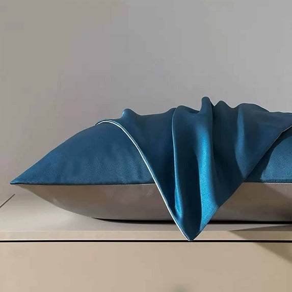 Comefolife Silk Pillowcase for Hair and Skin, Mulberry Silk Pillow Cases Standard Size, Anti Acne Cooling Sleep Both Sides Natural Silk Satin Pillow Covers with Hidden Zipper, Navy