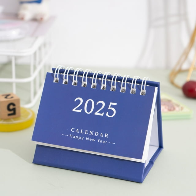 Comefolife Small Desk Calendar 2025 12Month Standing Flip Calendar for Desk, Compact Desk