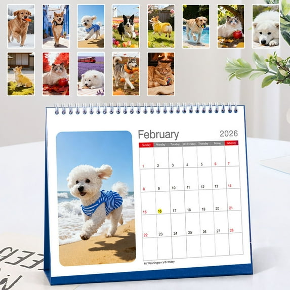 Comefolife Small Desk Calendar 2026, 12 Months Standing Flip Calendar (6"x8.5") from January 2026 to Jan 2026, Double-Sided Design Aesthetic Desk Calendar with To Do List, Gift for the Holidays