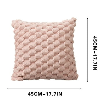 Comefolife Solid Color Pillowcase Weaving Snowflake Velvet, Lightweight Comfortable Throw Pillow Covers Easy to Clean and Maintain, Soft Cushion Pillow for Home Livingroom (Pink, 18"×18")