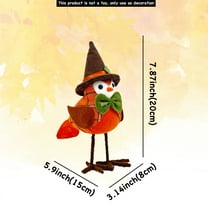 Comefolife Thanksgiving Decorations Birds Ornaments, Tiered Tray 3 Bird Plush Yellow for Figurine Party Table Shelf Home Mantel Fireplace Decor, Pumpkin, Maple Leaf, and Turkey Costumes