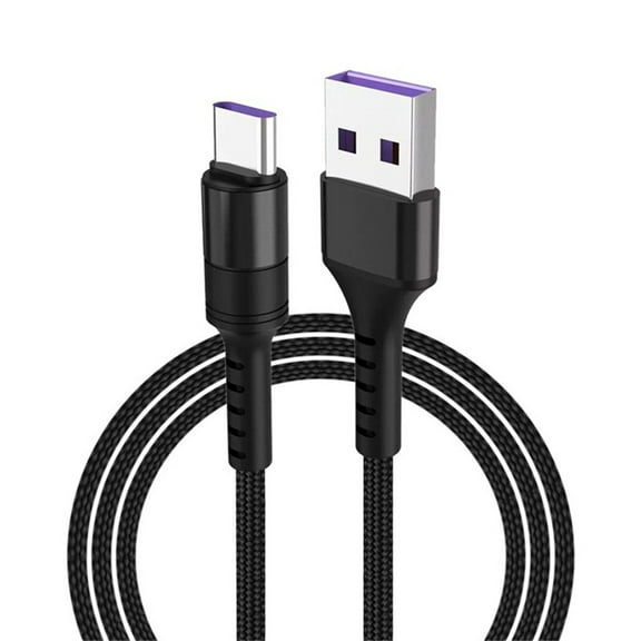 Comefolife USB Type-C 1m Braided Fast Charging Quick Charger Cord, 1m (Black)