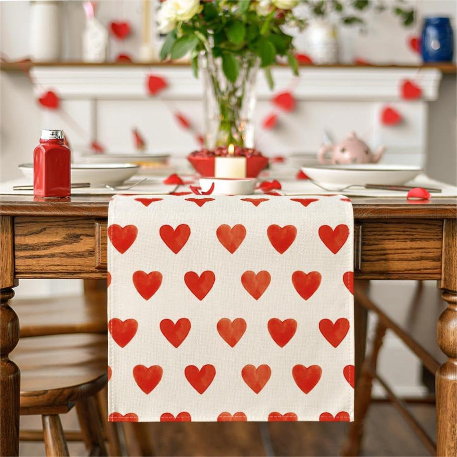 Comefolife Valentines Day Tablecloth Decorations for Party, Disposable ...