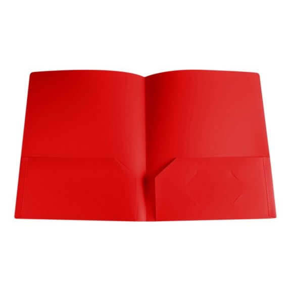 Comefolife Waterproof File Folders Plastic Folders with Pockets Plastic Folder with 2 Pockets Business Card Slot Heavy Duty School Examination Paper Office Document Organizer Students Supplies Red