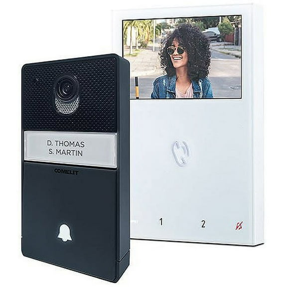 Comelit PAC HFX-700B Door Station Kit with Mini Hands-Free Monitor, Simplebus 2 Wire