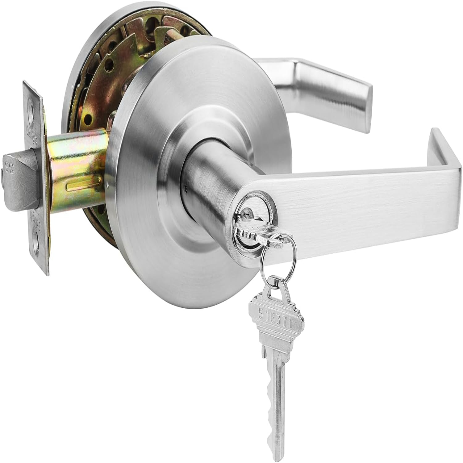 Comercial Door Entry Handles Door Locks Made from Satin Chrome with