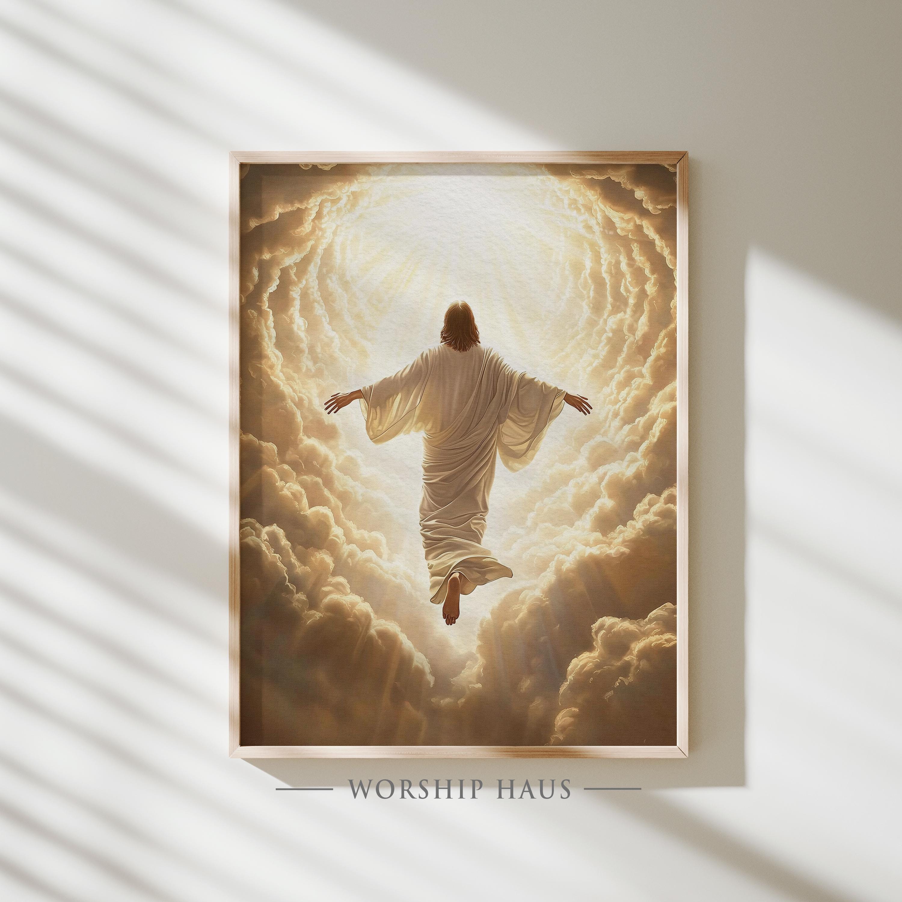 He Comes In The Clouds Christian Wall Art Second Coming Of Christ Scene ...
