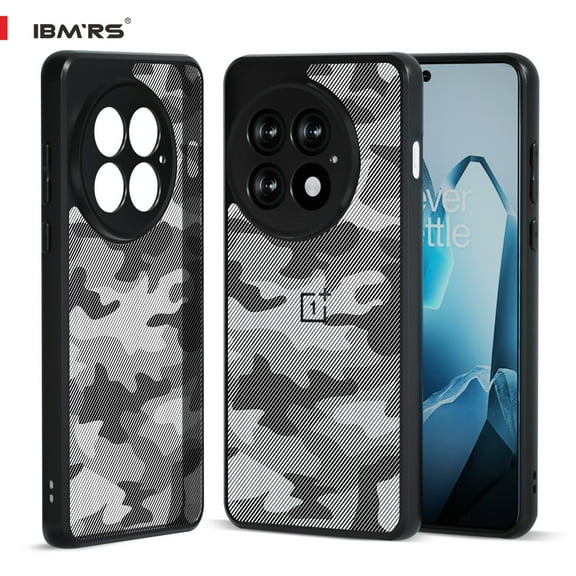 (Comes with wrist strap)IBMRS for OnePlus 13 Case,(Not Yellowing)(Military Drop Protection) Protective Shockproof Phone Case, Clear camo