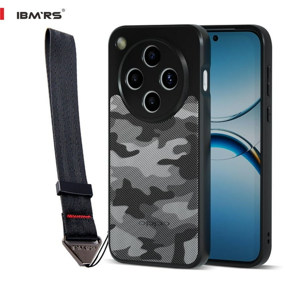 (Comes with wrist strap)IBMRS for Oppo Find X8 Phone Case,Non-Yellowing Shockproof Phone Cover, Anti-Scratch Clear Back camo